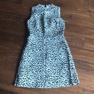Snow leopard print high neck dress